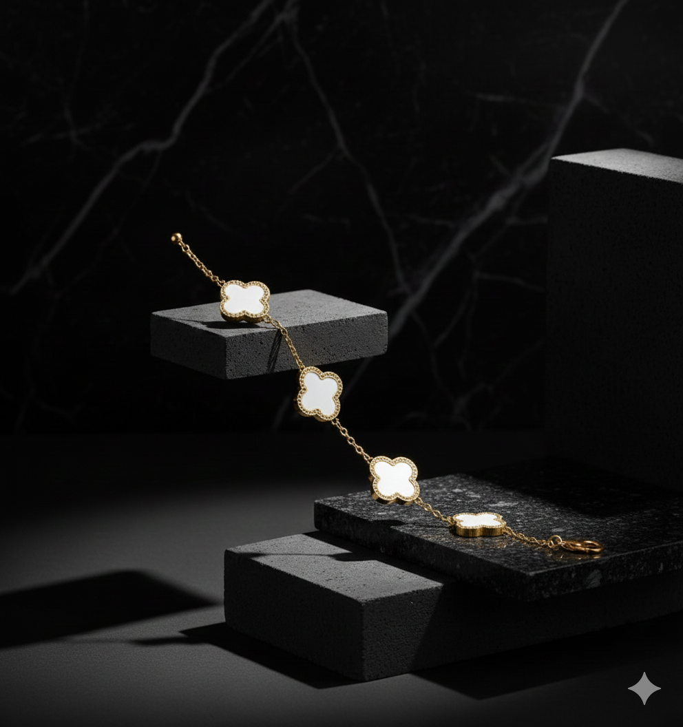 Edelstahlarmband – Vier Blätter 