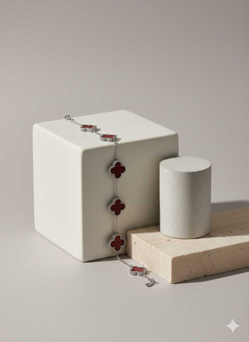 Edelstahlarmband – Vier Blätter 