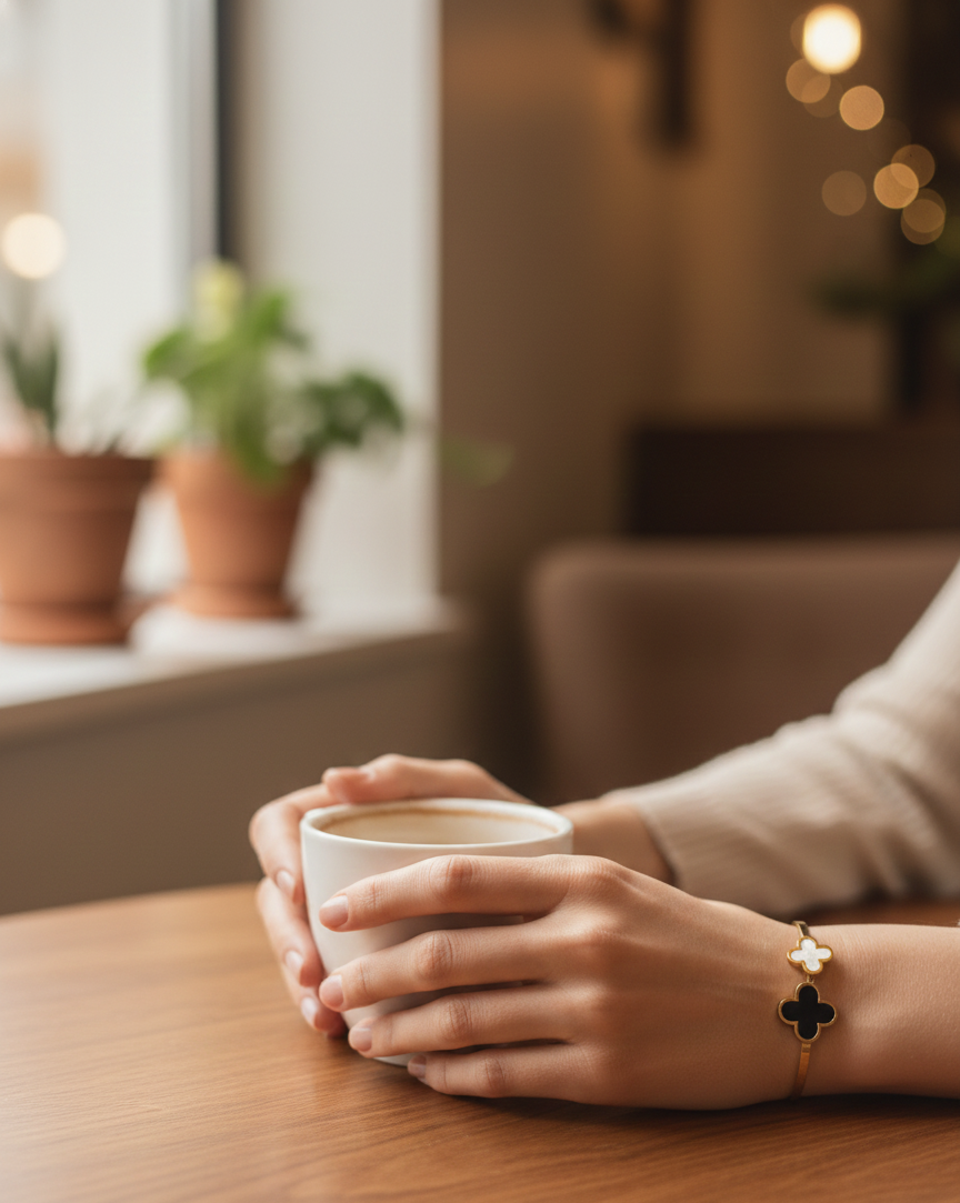 Edelstahlarmband – Vier Blätter gemischt 