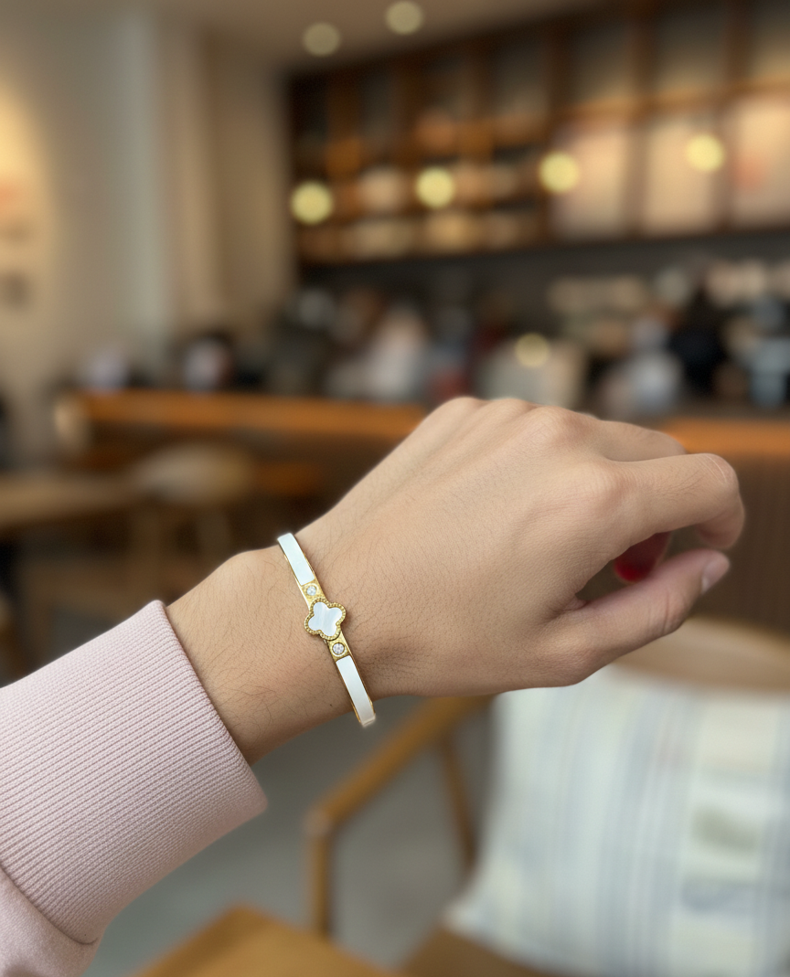 Edelstahlarmband – Vier Blätter gemischt 