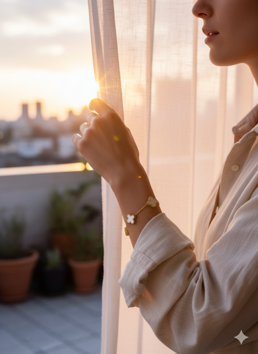 Edelstahlarmband – Vier Blätter 