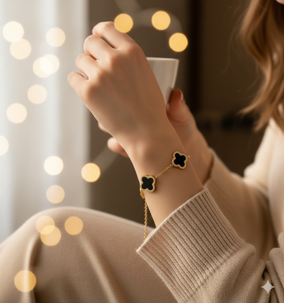 Edelstahlarmband – Vier Blätter 