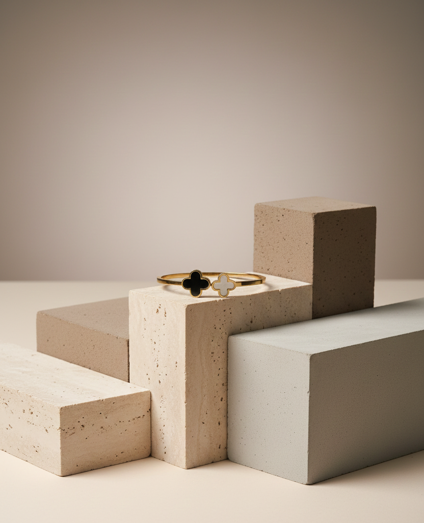 Edelstahlarmband – Vier Blätter gemischt 