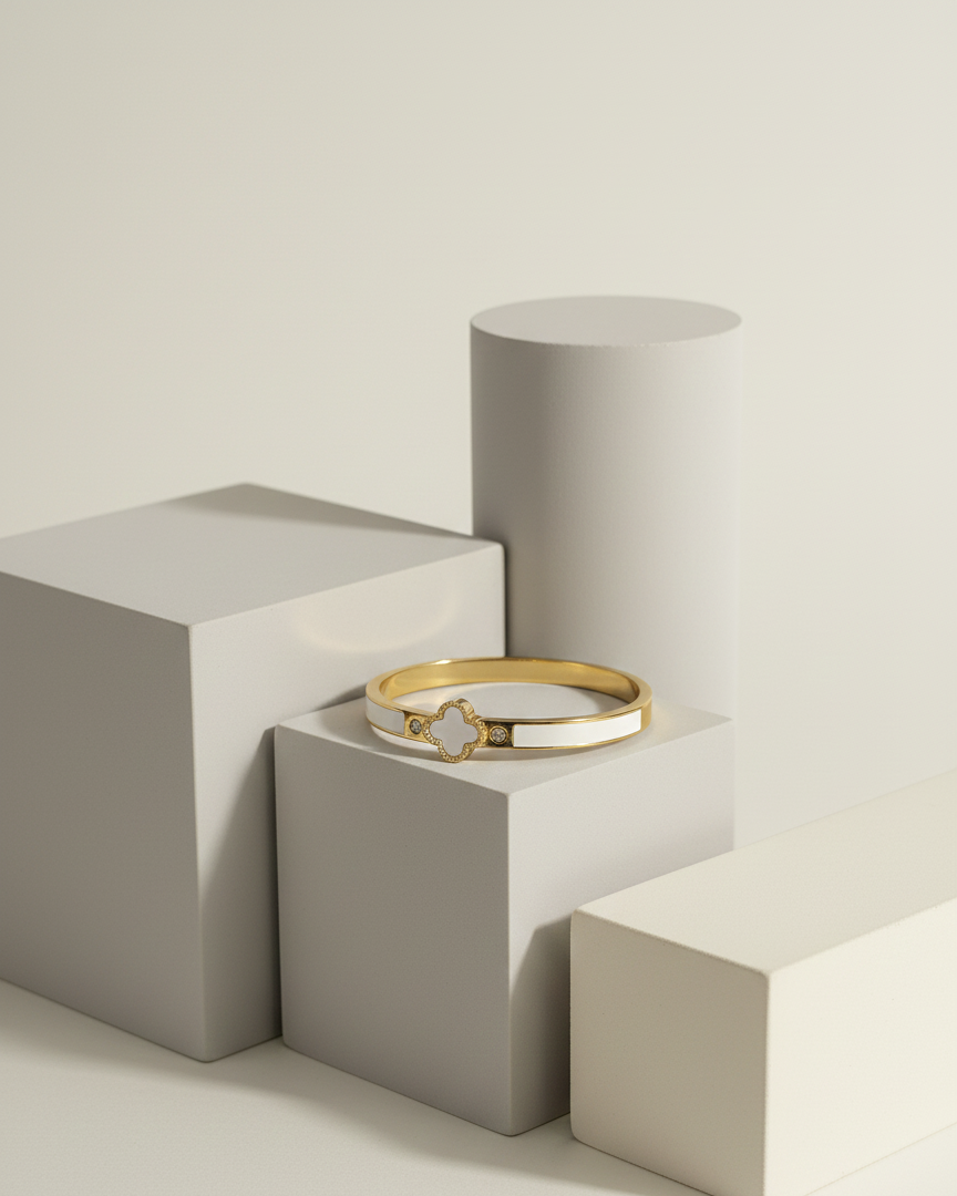 Edelstahlarmband – Vier Blätter gemischt 