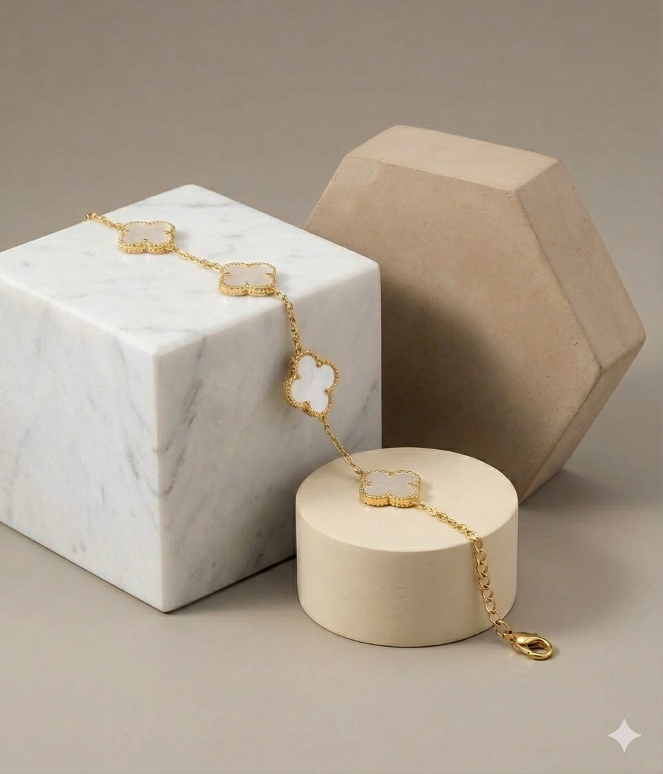 Edelstahlarmband – Vier Blätter 