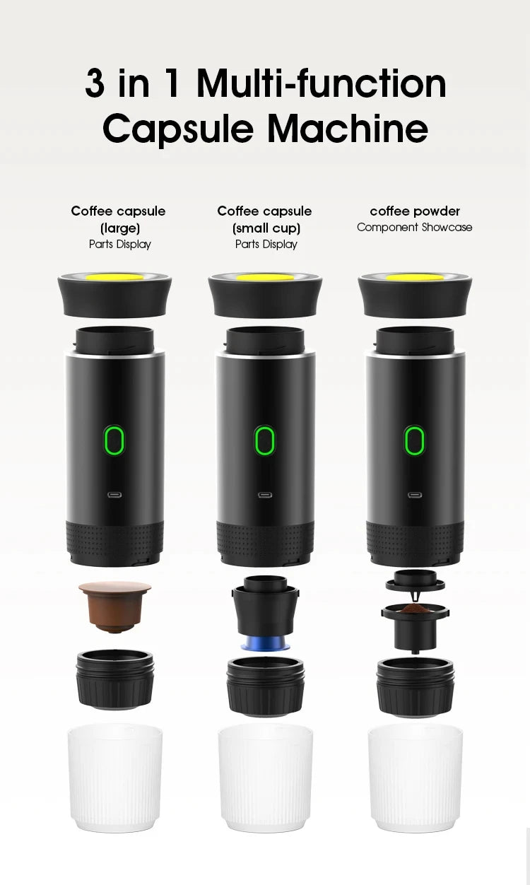 Xiaomi MIJIA Portable Espresso Machine – Wireless 3-in-1 Capsule and  Ground Coffee Brewer
