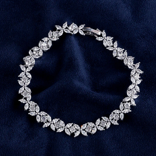 💎 ZAKOL AAA Cubic Zirconia Tennis Bracelet – Elegant Crystal Charm Jewelry for Bridesmaids and Special Occasions