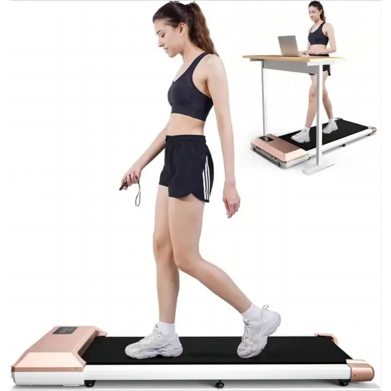 Superun 2-in-1 80CM Belt Walking Pad Laufband – Leises Fitnessgerät unter dem Schreibtisch für Zuhause und das Büro