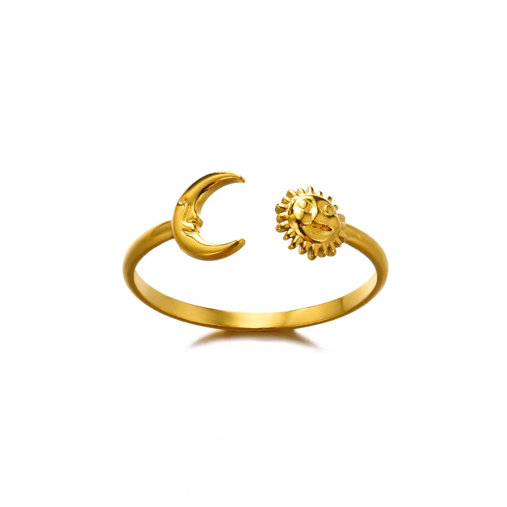 ✨ Gold Ring – 18K Gold Plated Stainless Steel Couple Band-5