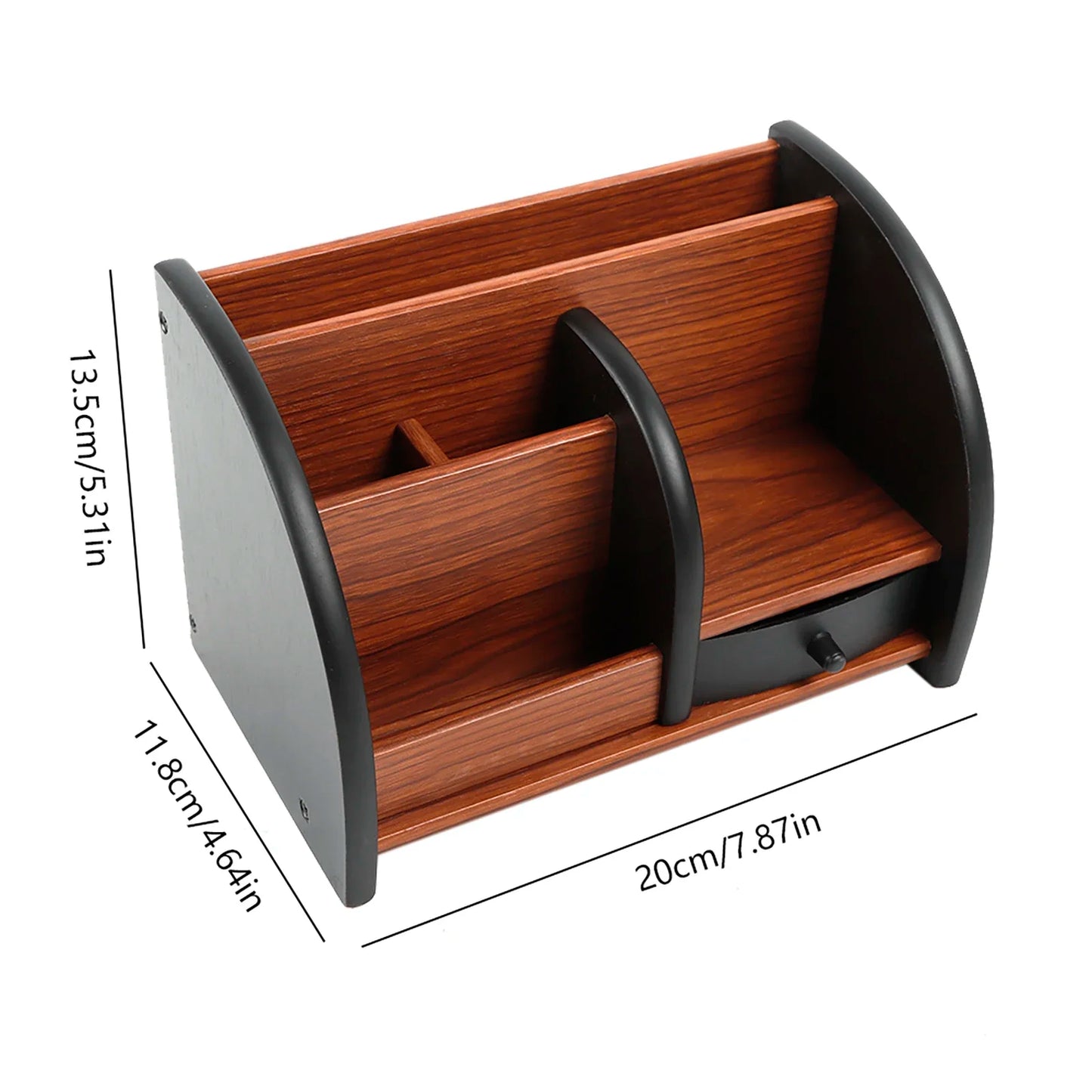 Wooden Pen Holder with Drawer