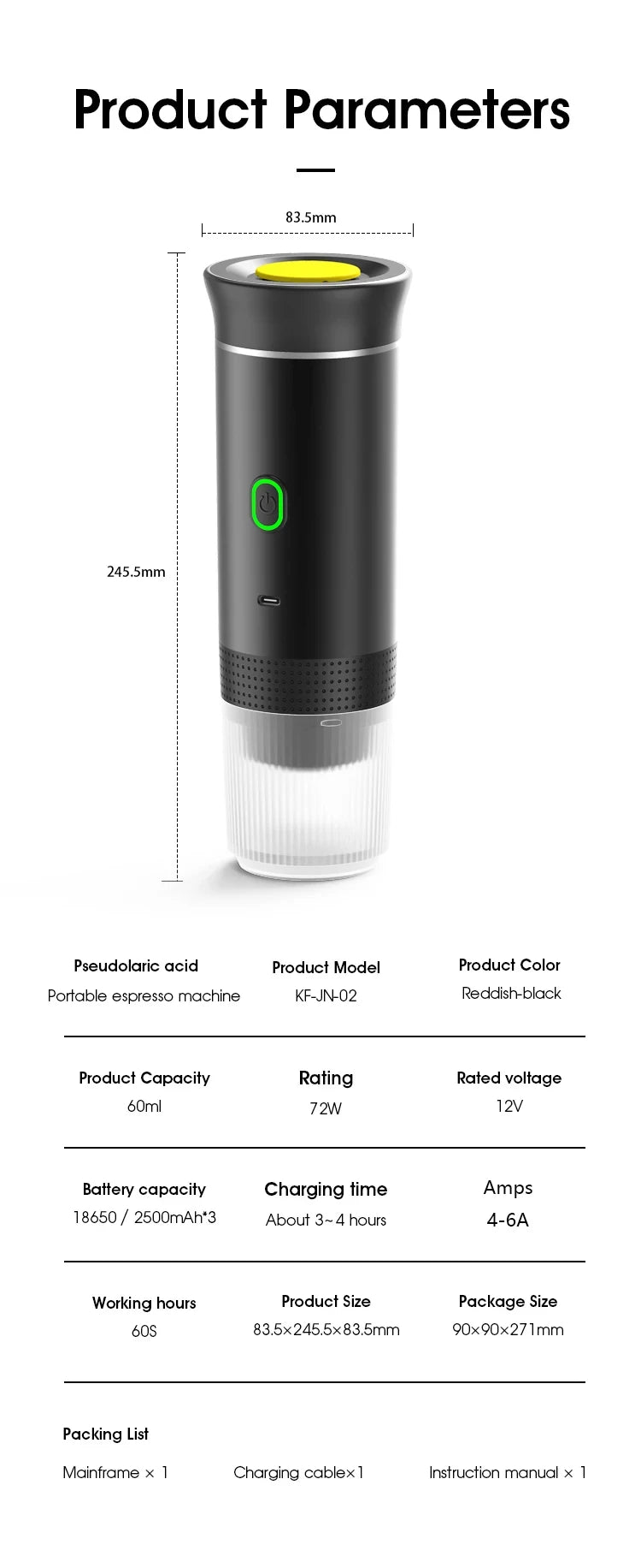 Xiaomi MIJIA Portable Espresso Machine – Wireless 3-in-1 Capsule and  Ground Coffee Brewer