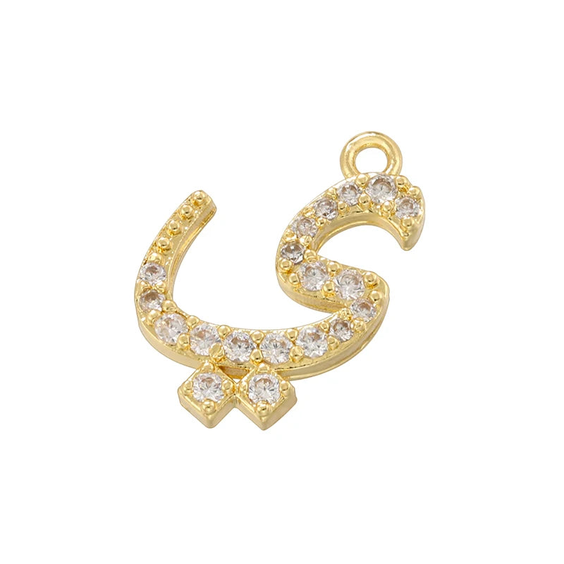 ✨ 18K Gold Plated Arabic Letter Pendant – Trendy Personalized Jewelry by ZHUKOU