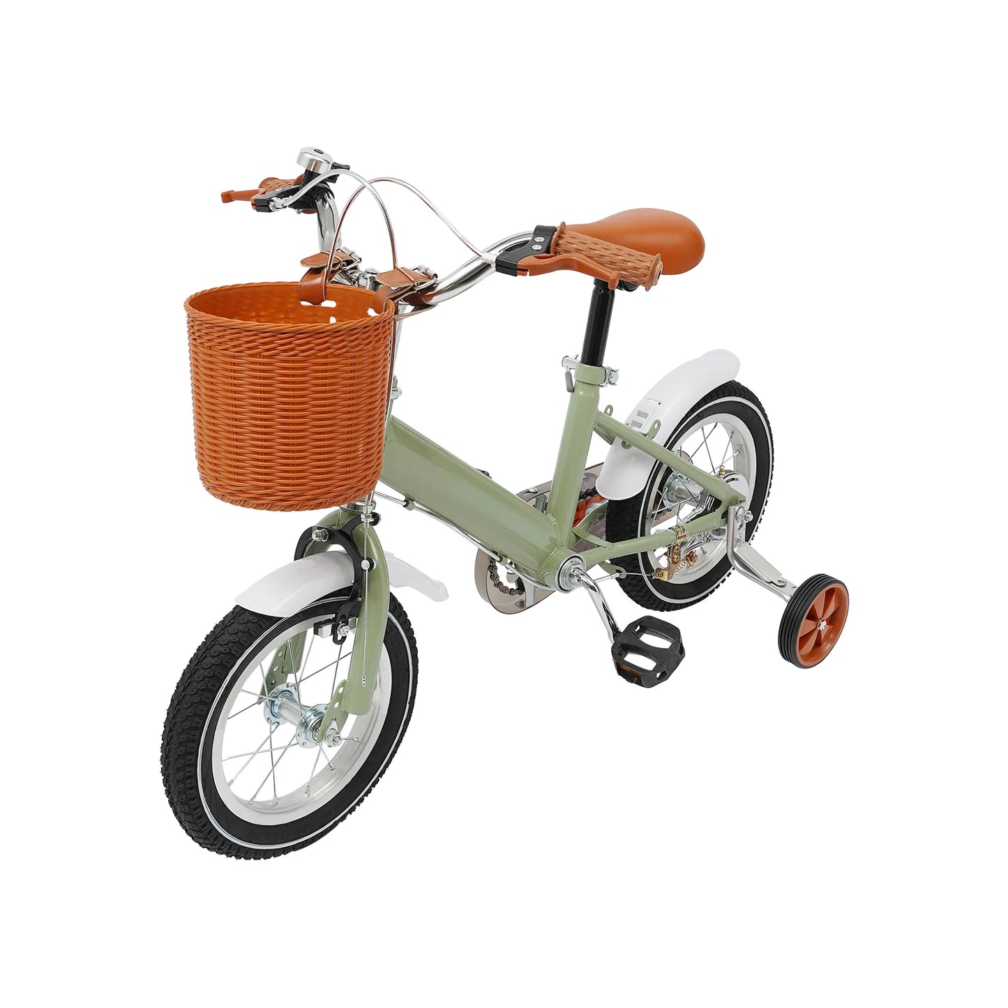 🚲 12-Inch Kids Bike with Basket and  Training Wheels – Adjustable Seat, Dual Brakes (Ages 2–4)