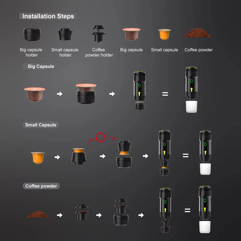 Xiaomi MIJIA Portable Espresso Machine – Wireless 3-in-1 Capsule and  Ground Coffee Brewer