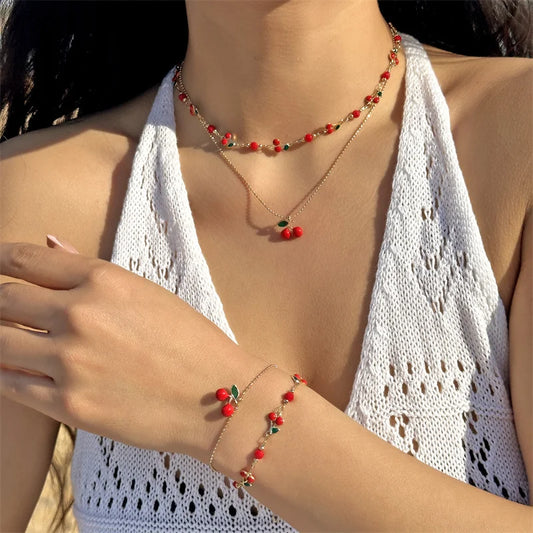 🍒 Süßkirsch-Armband/Halskette/Fußkettchen 