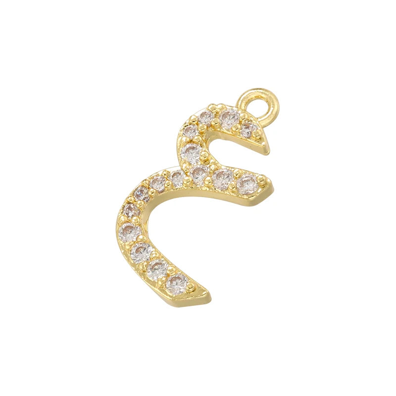 ✨ 18K Gold Plated Arabic Letter Pendant – Trendy Personalized Jewelry by ZHUKOU