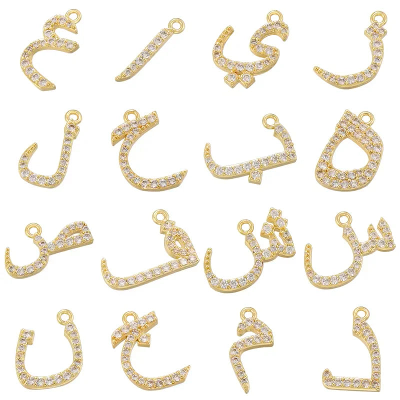 ✨ 18K Gold Plated Arabic Letter Pendant – Trendy Personalized Jewelry by ZHUKOU
