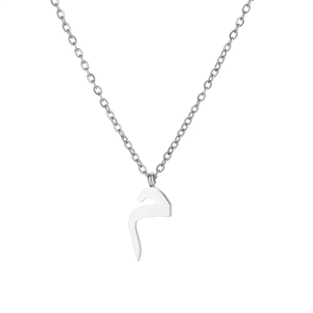 💫 Arabic Letter Name Pendant Necklace – Elegant Stainless Steel Choker for Women
