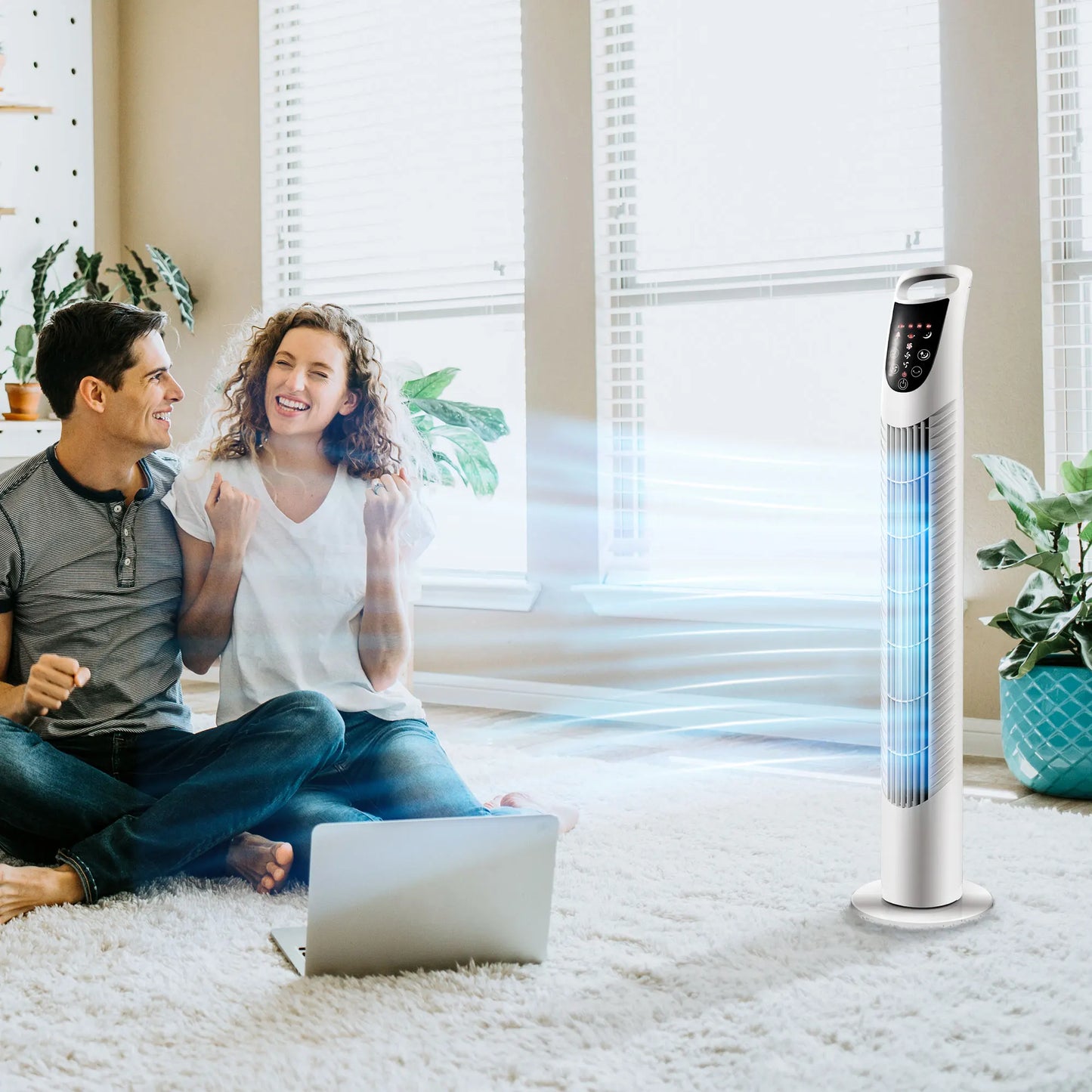 🌬️ HOMCOM Remote Control Tower Fan – Compact, Powerful Cooling