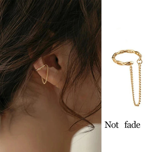 ✨ 18K Gold Plated Minimalist Ear Cuffs – No Piercing Needed