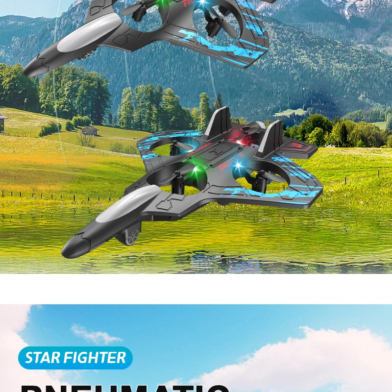 🛩️ ZHENDUO Glider Flying RC Jet Plane – 2.4G 4CH Stunt Remote Control Foam Aircraft Toy with LED Lights