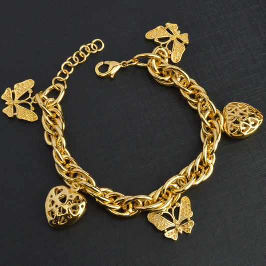 Luxus Edelstahl Charm Armband – Eleganter Schmuck Schmetterling 