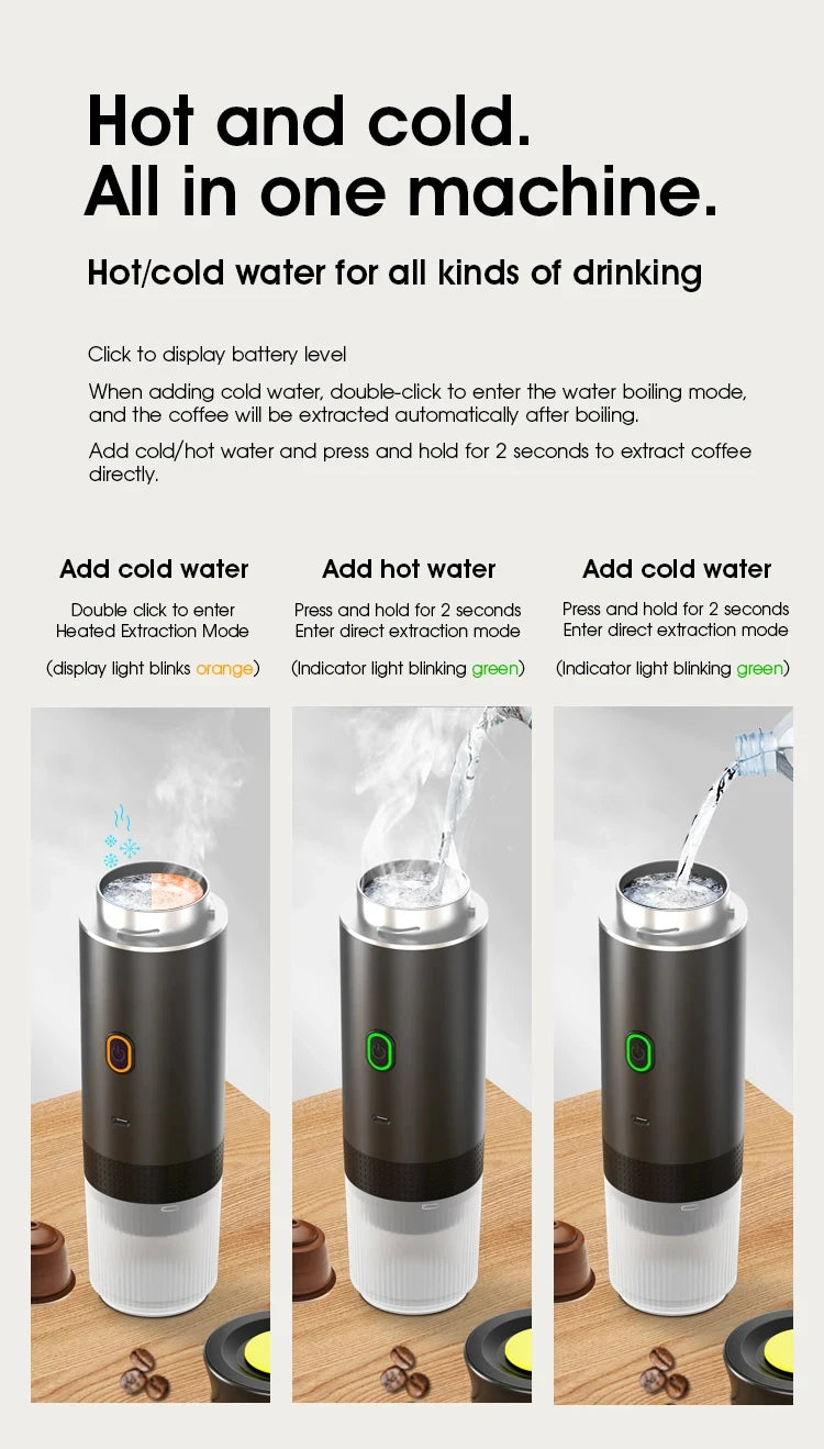 Xiaomi MIJIA Portable Espresso Machine – Wireless 3-in-1 Capsule and  Ground Coffee Brewer