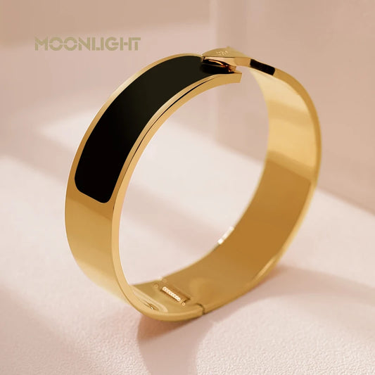 🌟 MOONLIGHT Armreif aus 18 Karat rosévergoldetem Titanstahl 