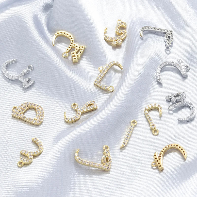 ✨ 18K Gold Plated Arabic Letter Pendant – Trendy Personalized Jewelry by ZHUKOU