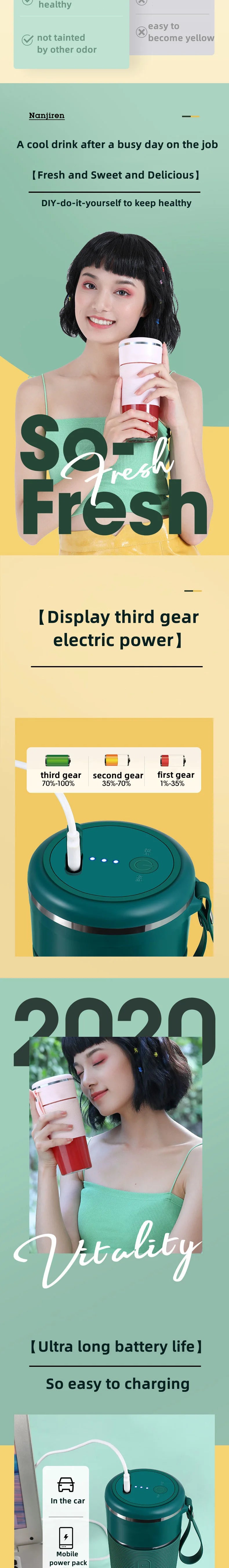 🍓 Tragbarer USB-Entsafter von CREAROMA – Frische Smoothies jederzeit und überall 