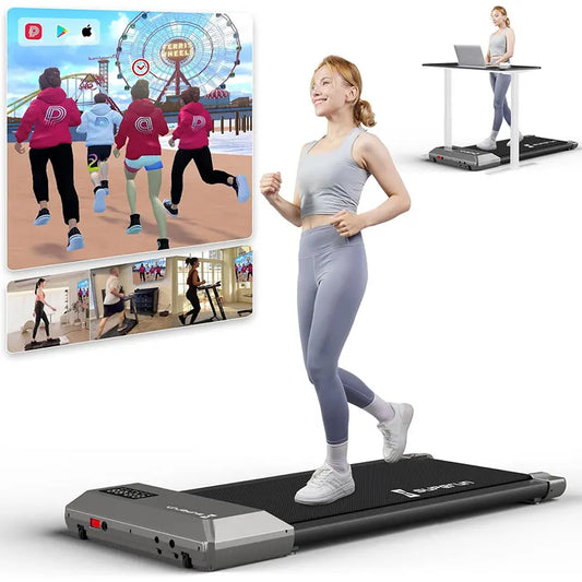 Superun 2-in-1 80CM Belt Walking Pad Treadmill – Silent Under Desk Fitness for Home &amp; Office