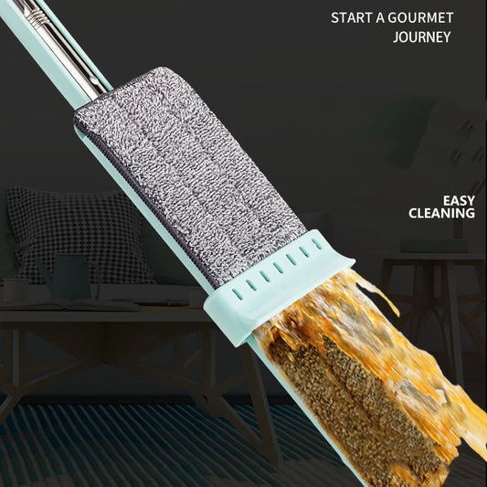 ✨ 360° Hands-Free Microfiber Mop – Self-Wringing Flat Floor Cleaner with Washable Pads