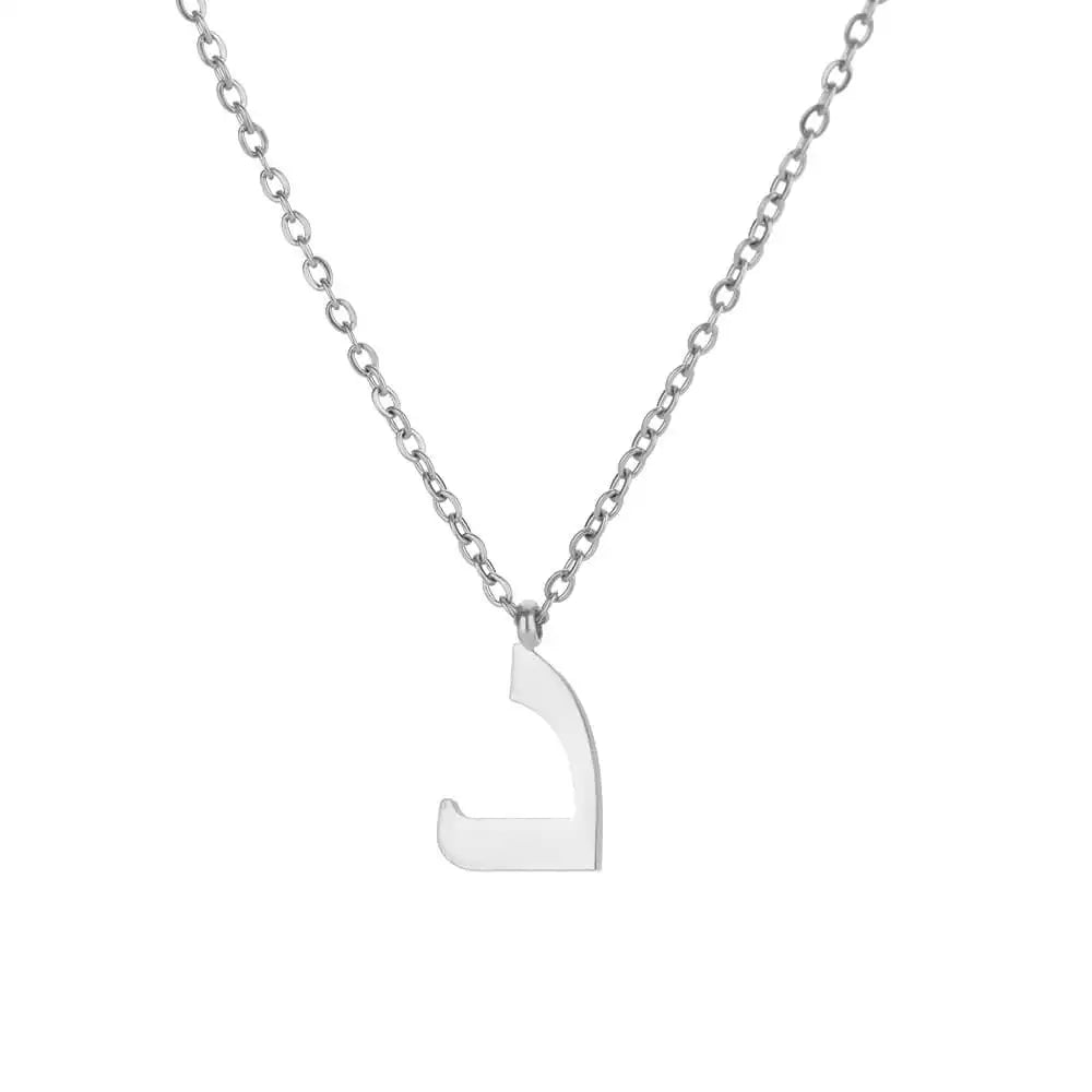 💫 Arabic Letter Name Pendant Necklace – Elegant Stainless Steel Choker for Women