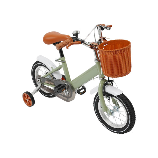 🚲 12-Zoll-Kinderfahrrad mit Korb und Stützrädern – verstellbarer Sitz, Doppelbremsen (2–4 Jahre) 