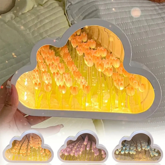 DIY Wolkenspiegel Tulpenlampe Nachtlicht 