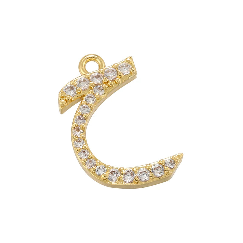 ✨ 18K Gold Plated Arabic Letter Pendant – Trendy Personalized Jewelry by ZHUKOU