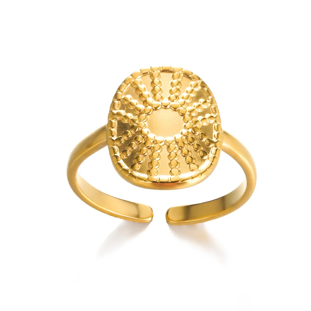 ✨ Gold Ring – 18K Gold Plated Stainless Steel Couple Band-5