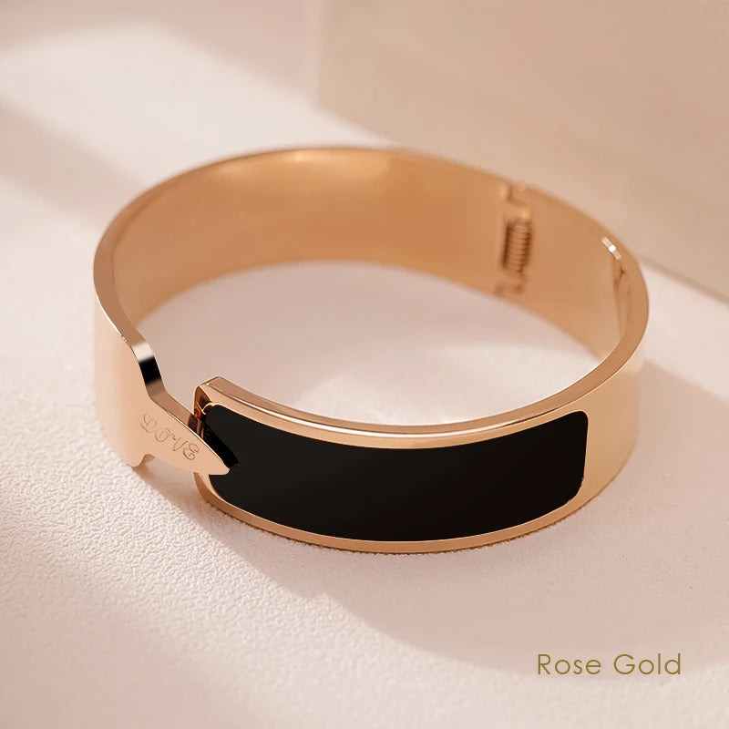 🌟 MOONLIGHT Armreif aus 18 Karat rosévergoldetem Titanstahl 