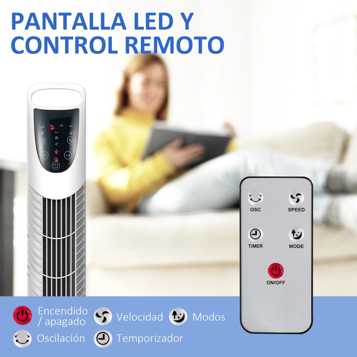 🌬️ HOMCOM Remote Control Tower Fan – Compact, Powerful Cooling