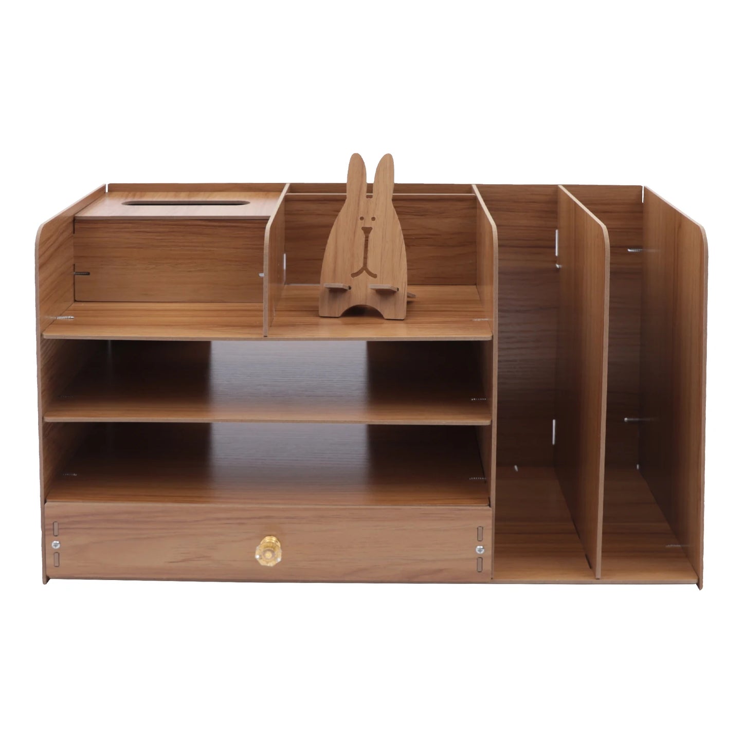 4-Tier Wooden Desk Organizer with Drawers