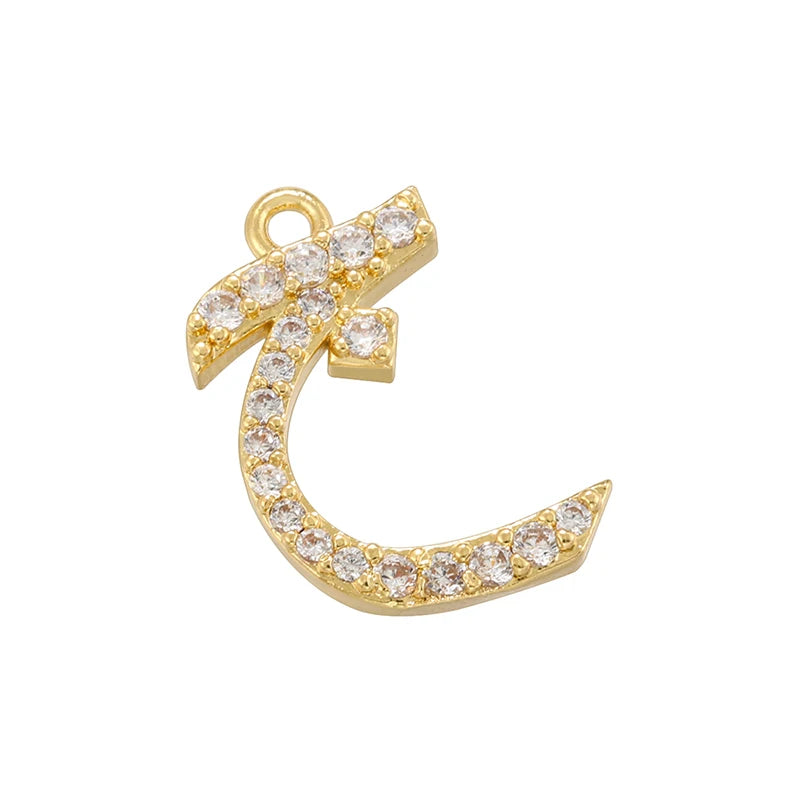 ✨ 18K Gold Plated Arabic Letter Pendant – Trendy Personalized Jewelry by ZHUKOU