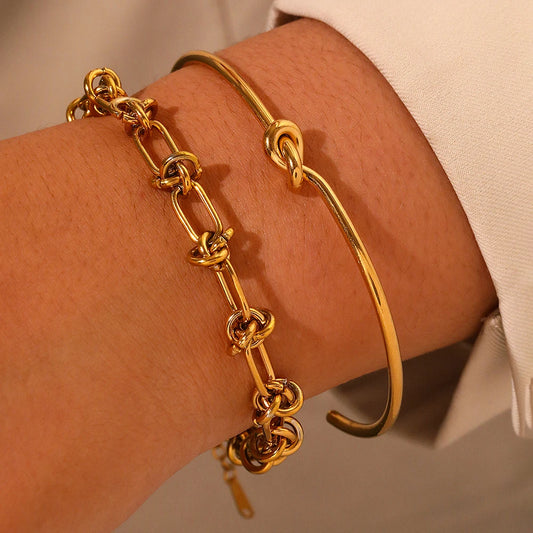 🖤 ​​2 Stück Edelstahl-Knotenarmband 