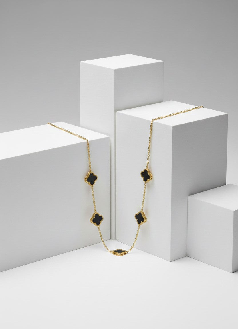 Halskette aus Edelstahl – Vier Blätter 