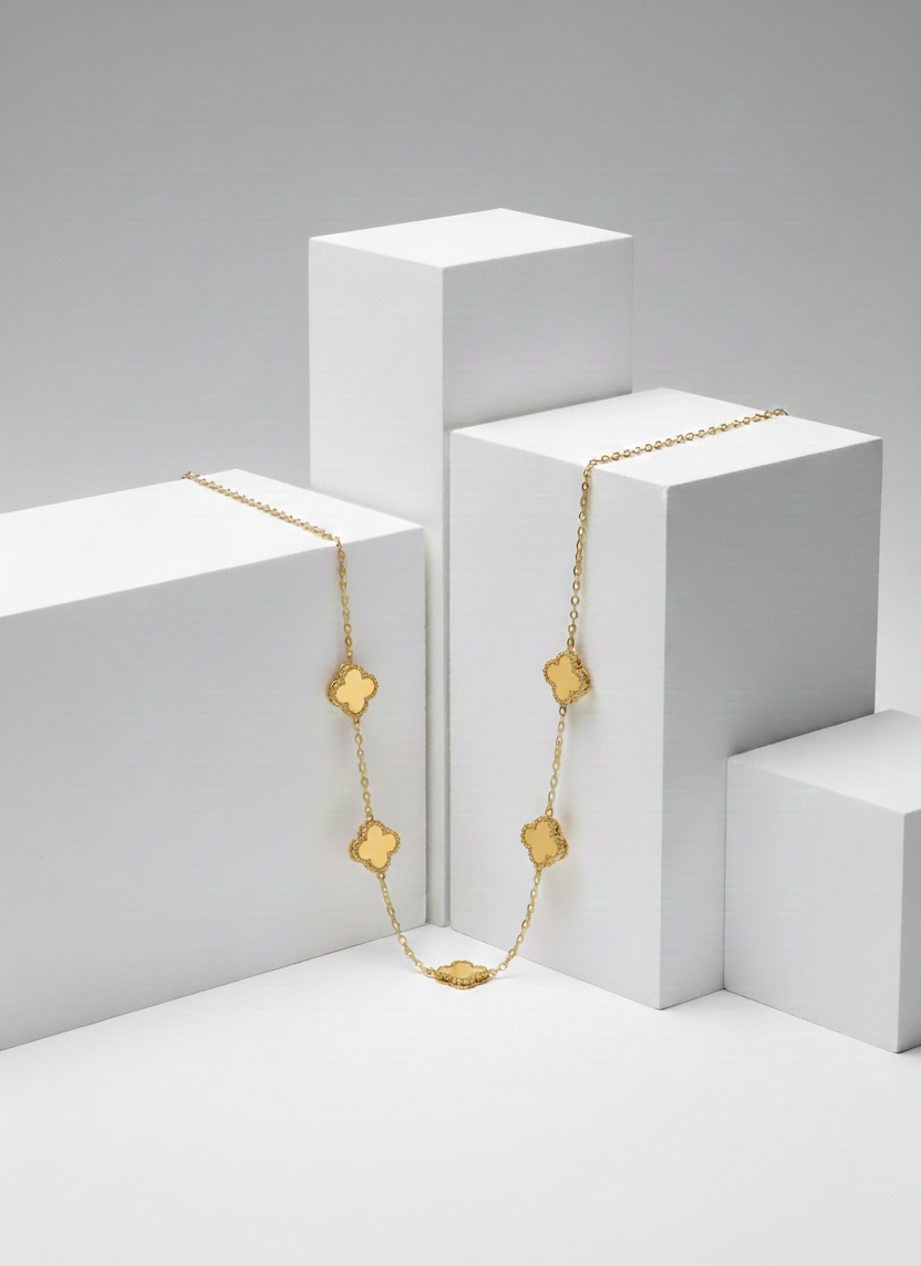 Halskette aus Edelstahl – Vier Blätter 