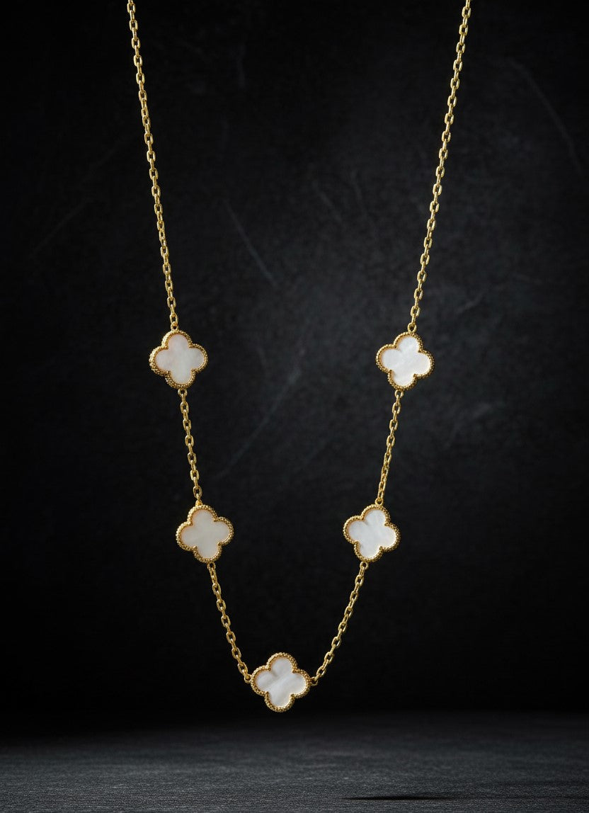 Halskette aus Edelstahl – Vier Blätter 