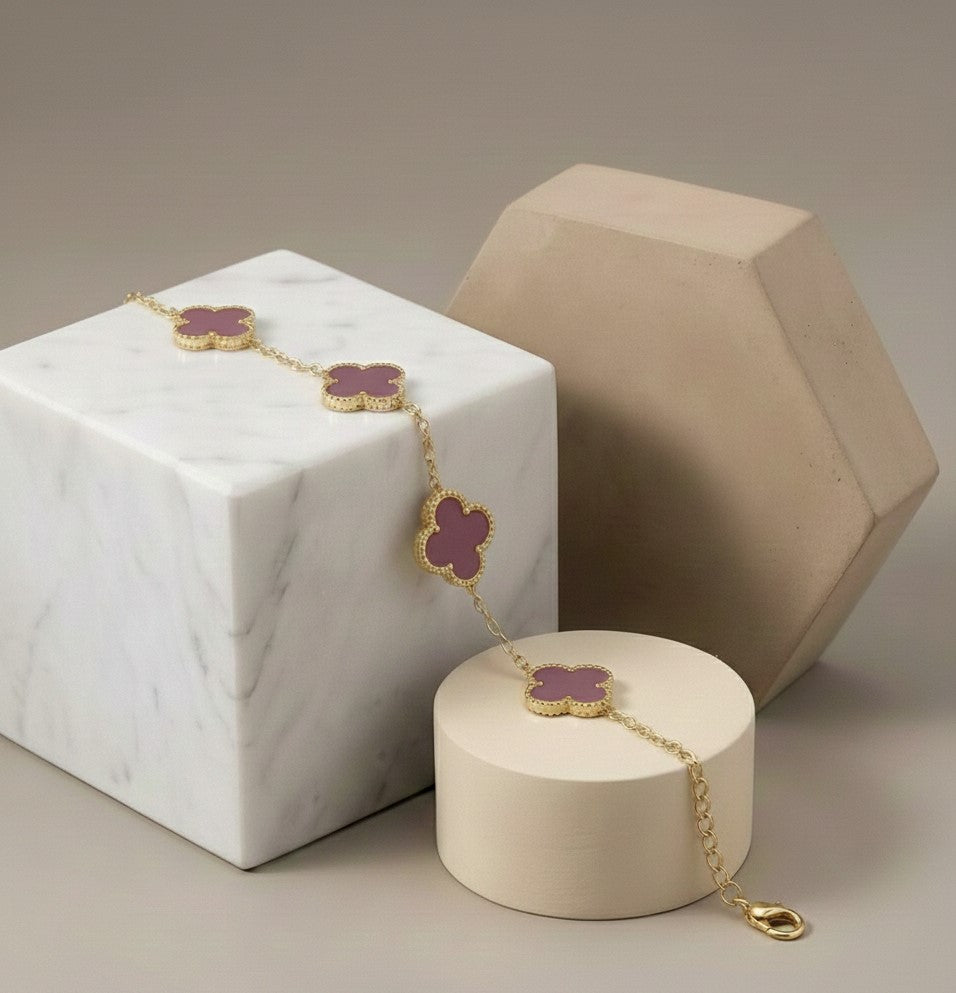 Edelstahlarmband – Vier Blätter 