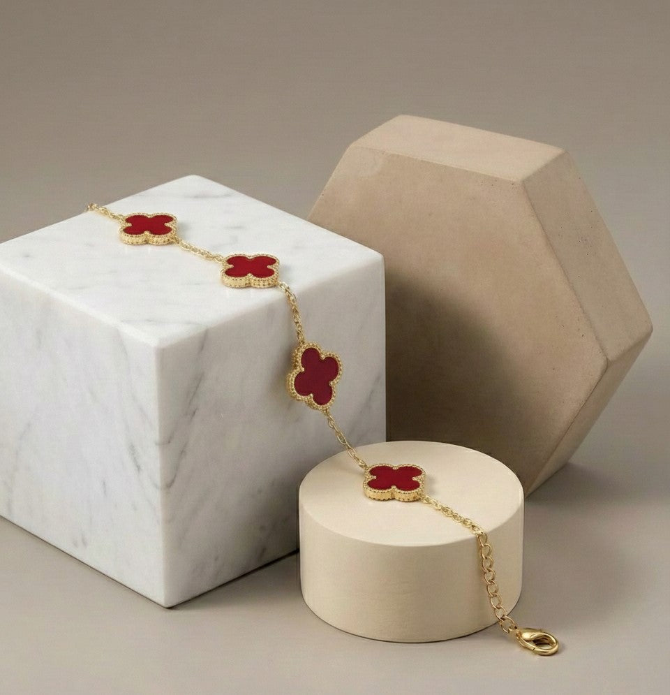 Edelstahlarmband – Vier Blätter 